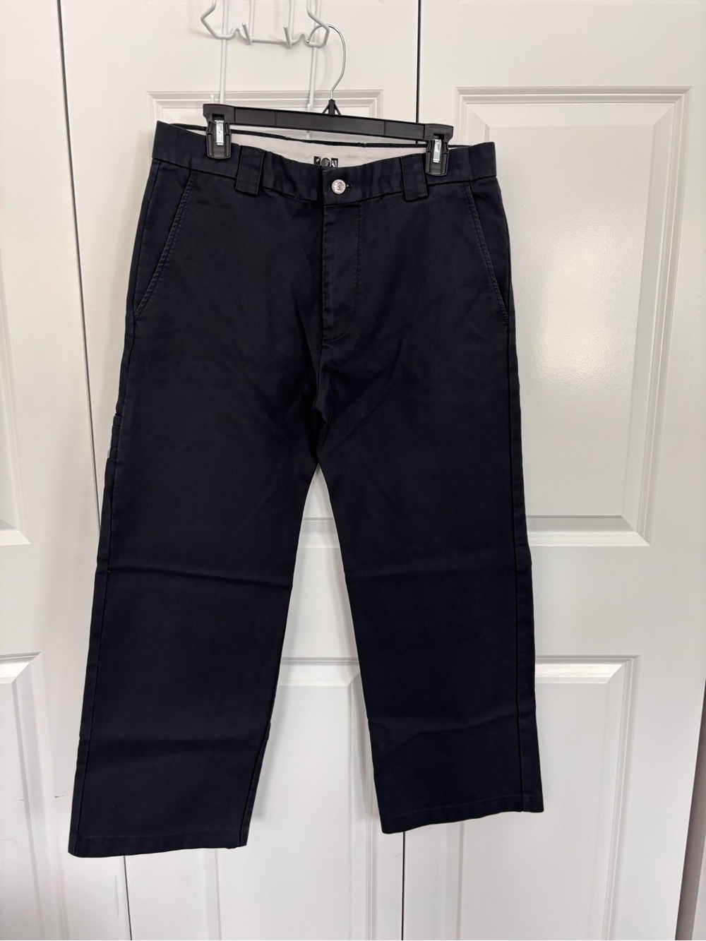Men's Black Straight Chinos